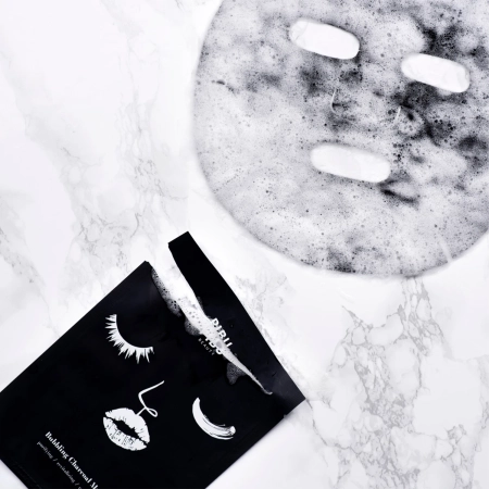PIBU Beauty - Bubbling Charcoal Mask - Čistiaca plátienková maska na tvár - 27ml