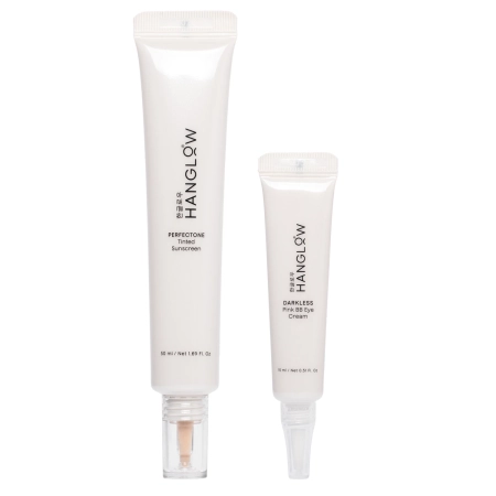 HanGlow - Sada produktov GlowUp Kit 02 - Očný krém - 15 ml + Skrášľujúci SPF krém - 50 ml