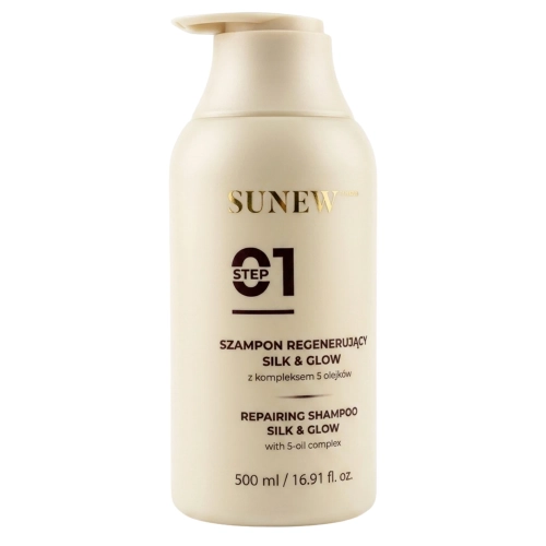 SunewMed+ - Silk&Glow Repairing Shampoo - Regeneračný šampón s komplexom 5 olejov - 500ml