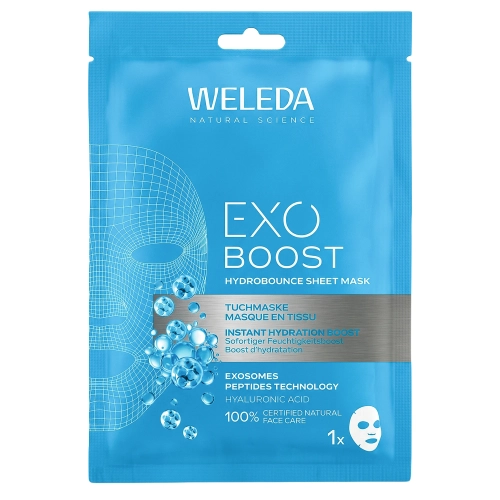WELEDA - Exo Boost Hydrobounce Sheet Mask - Hydratačná plátienková maska s kyselinou hyalurónovou - 1ks/20ml