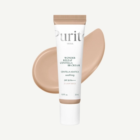  Purito Seoul - Wonder Releaf Centella BB Cream SPF 30 PA+++ #21 Light Beige - BB krém s pupočníkom ázijským - 30ml
