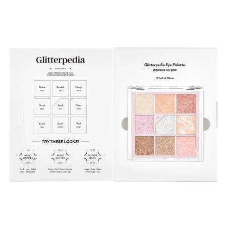 Unleashia - Glitterpedia Eye Palette - Paleta vegánskych očných tieňov - 1 All of Glitter - 6,6g