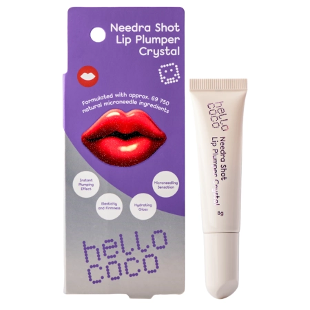 hello coco - Needra Shot Lip Plumper - Zväčšujúci lesk na pery s mikroihličkami - Crystal - 8g