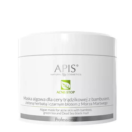 Apis - Professional - Acne-Stop - Algae Mask for Acne Skin with Bamboo, Green Tea and Dead Sea Black Mud - Alginátová maska s bambusom a zeleným čajom pre problematickú pleť - 100g