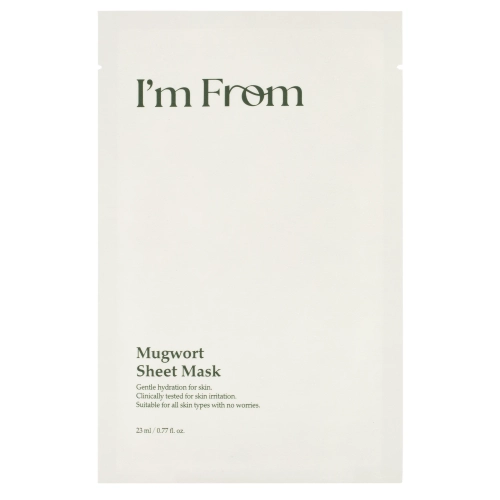 I'm From - Mugwort Sheet Mask - Upokojujúca plátienková maska s extraktom z pelyňu - 1ks/23ml