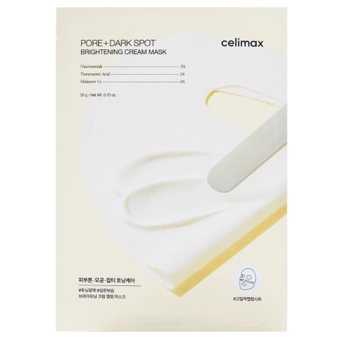 Celimax - Pore+ Dark Spot Brightening Cream Mask – Rozjasňujúca plátienková maska - 1ks/20g