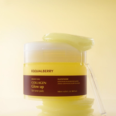 EQQUALBERRY - Collagen Glow Up Gel Toner Pad - Rozjasňujúce tampóny na tvár - 60ks/140ml