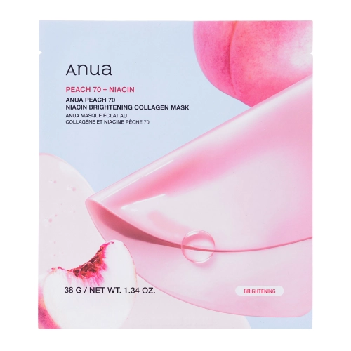 Anua - Peach 70 Niacin Brightening Collagen Mask - Rozjasňujúca plátienková maska s kolagénom - 38g