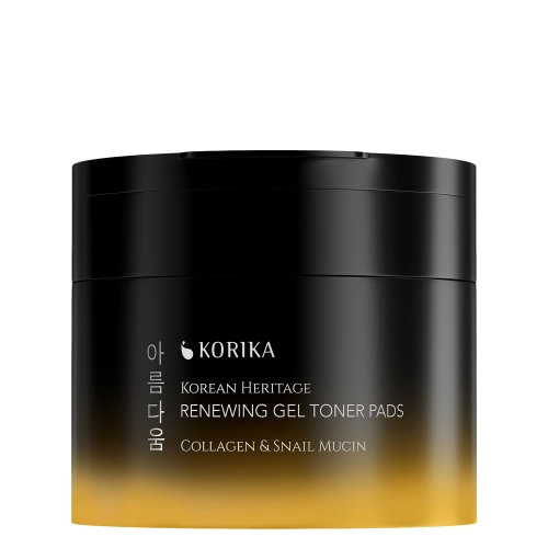 KORIKA - Korean Heritage Collagen & Snail Mucin Renewing Gel Toner Pads - Gélové pleťové tampóny s kolagénom a slimačím mucínom - 70 ks