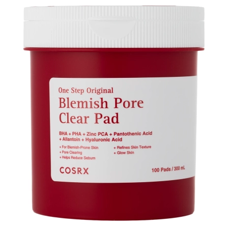 COSRX - One Step Original Blemish Pore Clear Pad - Čistiace tampóny na akné a nedokonalosti - 300ml/100ks
