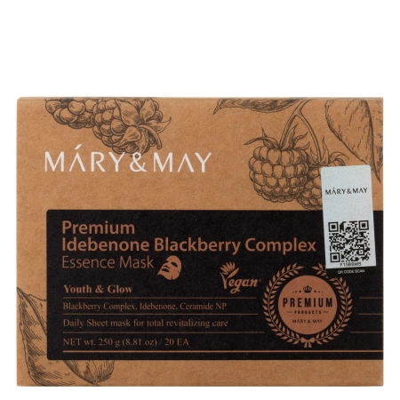 Mary&May - Premium Idebenon Blackberry Complex Essence Mask - Sada pleťových masiek - 20ks