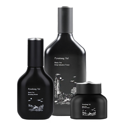 Pyunkang Yul - Black Tea Line Gift Set - Spevňujúca sada - Tonikum 130ml + Sérum 45ml + Krém 60ml