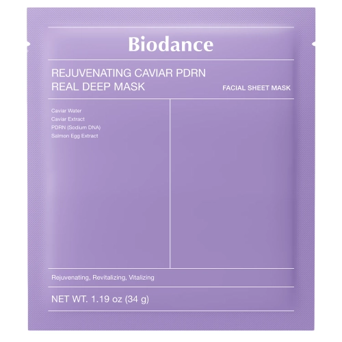 Biodance - Rejuvenating Caviar PDRN Real Deep Mask - Kolagénová nočná plátienková maska s PDRN - 1ks/34g