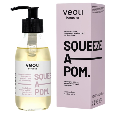 Veoli Botanica - SQUEEZE A POM - Emulgujúci olej na odličovanie make-upu a SPF pre mastnú pleť - 150ml