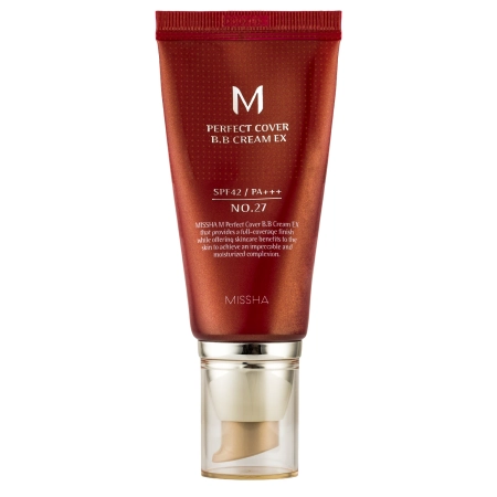 Missha - M Perfect Cover BB Cream SPF42/PA+++ - Krycí BB krém - No.27 Honey Beige - 50ml