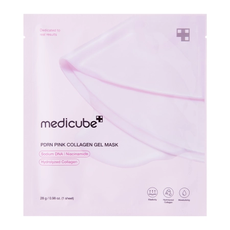 Medicube - PDRN Pink Collagen Jelly Gel Mask - Spevňujúca hydrogélová maska na tvár - 1ks / 28g