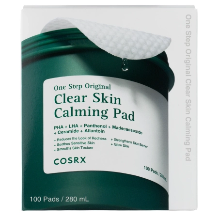 COSRX - One Step Original Clear Skin Calming Pad - Upokojujúco - čistiace tampóny pre problematickú pleť - 280ml/100ks