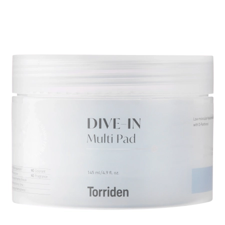 Torriden - Dive-In - Low Molecule Hyaluronic Acid Multi Pad - Hydratačné pleťové tampóny - 80 ks / 145 ml