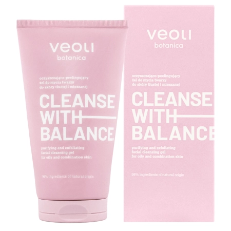 Veoli Botanica - CLEANSE WITH BALANCE - Čistiaci a exfoliačný gél pre mastnú a zmiešanú pleť - 150ml