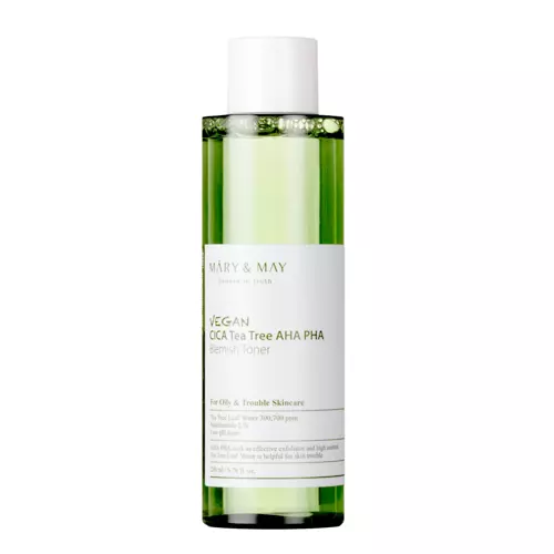 Mary&May - Vegan CICA Tea Tree AHA PHA Toner - Vegánske tonikum s kyselinami - 200ml