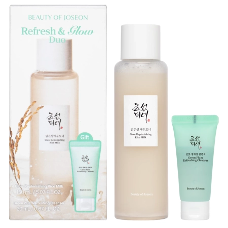 Beauty of Joseon - Refresh & Glow Duo - Sada pre starostlivosť o pleť - Čistiaci gél 150ml + Ryžové tonikum 20ml