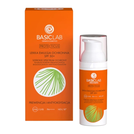 BasicLab - Prevencia a antioxidácia - Ľahká ochranná emulzia s SPF50+ PPD 52,3 - 50 ml