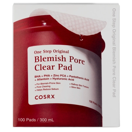 COSRX - One Step Original Blemish Pore Clear Pad - Čistiace tampóny na akné a nedokonalosti - 300ml/100ks