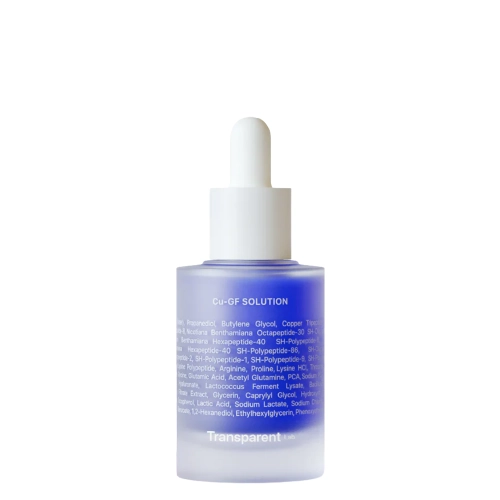 Transparent Lab - Cu-GF Solution – Sérum proti vráskam s peptidom medi 1% a rastovými faktormi 5% - 30 ml