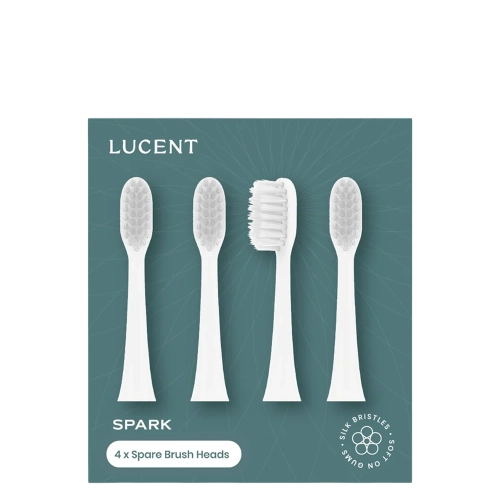 Be Lucent - Spark Sonic Toothbrush Heads - Vymeniteľné hlavice pre sonickú zubnú kefku - White - 4ks