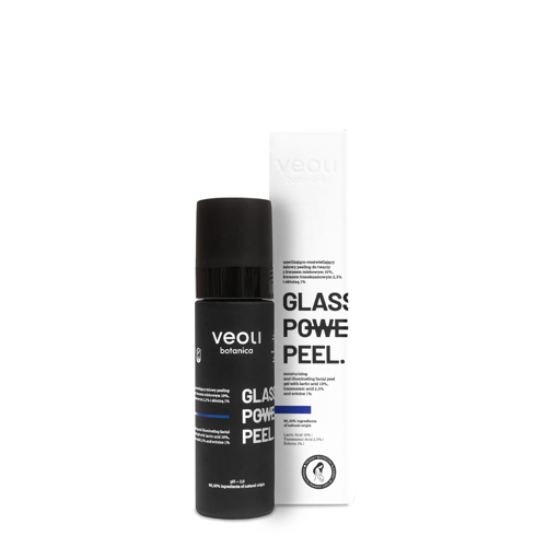 Veoli Botanica - Glass Skin Power Peel - Hydratačný a rozjasňujúci gélový peeling na tvár - 30 ml