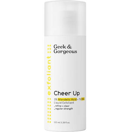 Geek & Gorgeous - Cheer Up - Stredne silný exfoliant pre zmiešanú a aknóznu pleť s 6% mandľovou kyselinou a BHA - 100ml