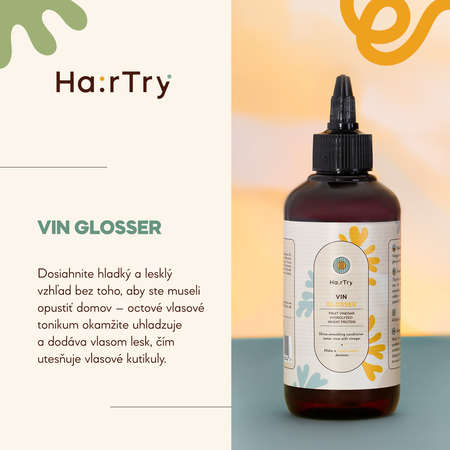 HairTry - Vin Glosser - Uhladzujúce tonikum s octom pre lesklé vlasy - 200ml