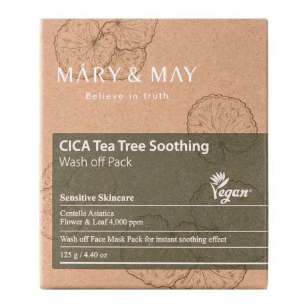 Mary&May - CICA Tea Tree Soothing Wash off Pack - Ílová maska proti nedokonalostiam - 125g