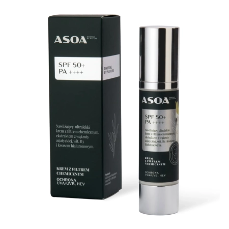 Asoa - Pleťový krém s chemickými filtrami SPF50/PA+++ - 50 ml