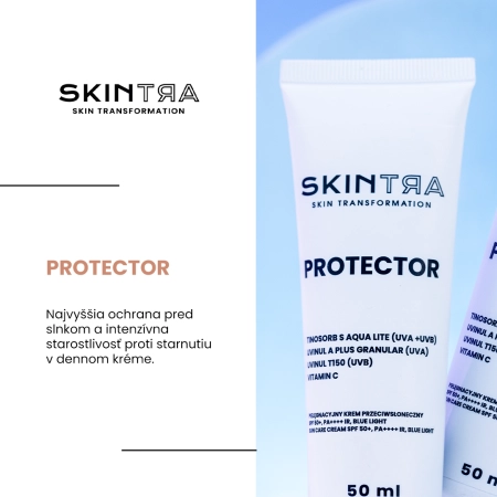 SkinTra - Protector - Opaľovací krém na tvár SPF 50+/PA++++, IR, BLUE LIGHT - 50ml