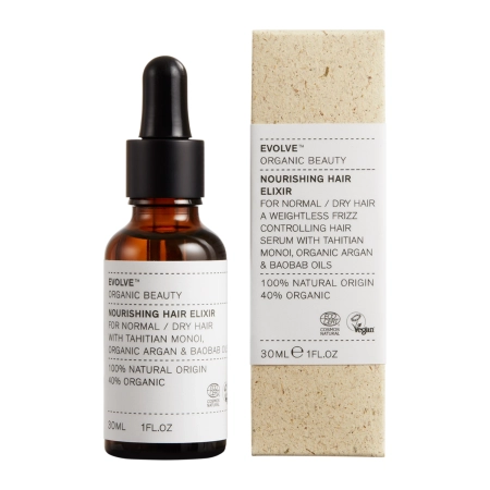 Evolve Organic Beauty - Nourishing Hair Elixir - Hydratačné vlasové sérum s arganovým a Monoi olejom - 30 ml