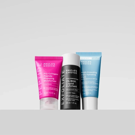 Paula's Choice - The FIFA Kit - Sada produktov - Peptidový pleťový krém 15ml + Exfolačný prípravok 30ml + Hydratačná emulzia 15ml
