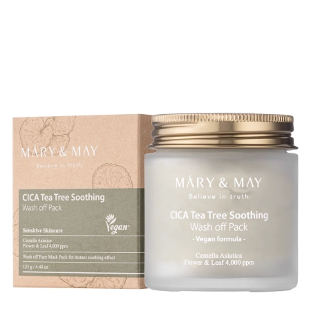 Mary&May - CICA Tea Tree Soothing Wash off Pack - Ílová maska proti nedokonalostiam - 125g