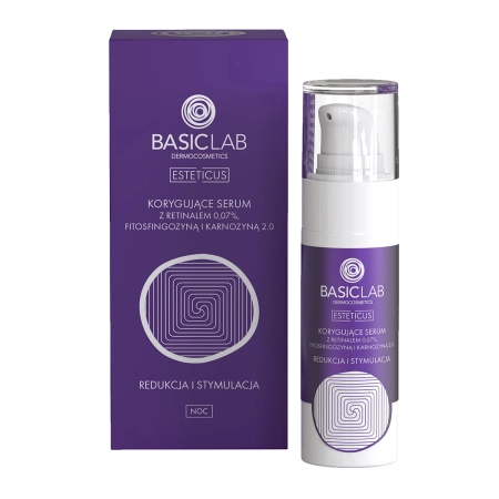 BasicLab - Redukcia a stimulácia - Korekčné sérum s retinalom 0,07 %, fytosfingozínom a karnozínom 2,0 - 30 ml