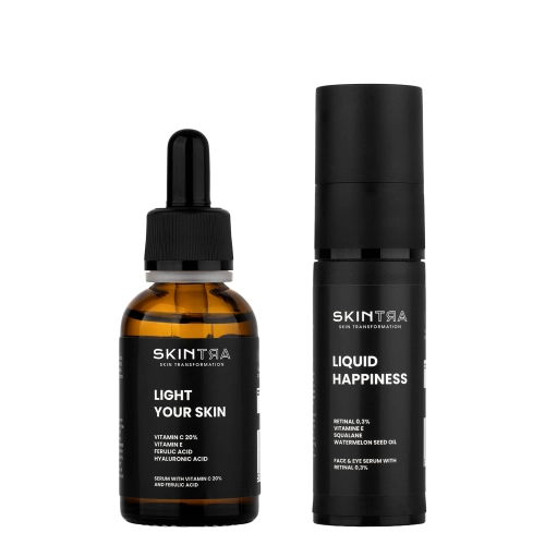 SkinTra - Sada Anti-Aging Glow Set - Retinalové sérum 30 ml + Rozjasňujúce sérum 30 ml