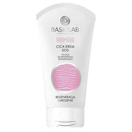 BasicLab - Dermocosmetics Atopicus - CICA krém SOS pre ultracitlivú pokožku, 1% CICA, 5% panthenol, vitamín B12 - 75ml