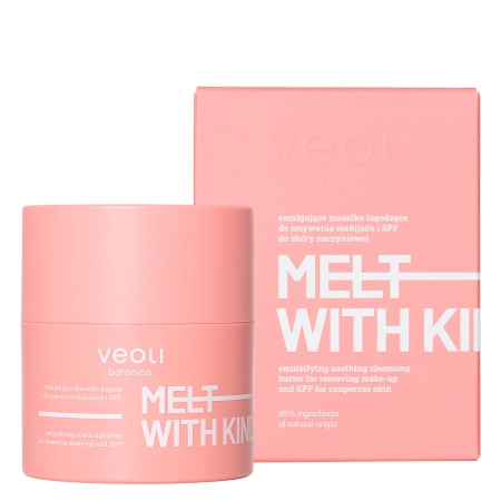 Veoli Botanica - Melt With Kindness - Emulgujúce upokojujúce odličovacie maslo pre citlivú a cievnatu pleť - 40g