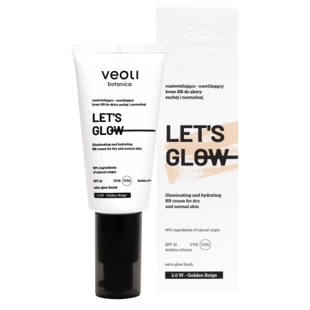 Veoli Botanica - Let's Glow - Rozjasňujúco - hydratačný ľahký BB krém - 3.0W Golden Beige - 30ml