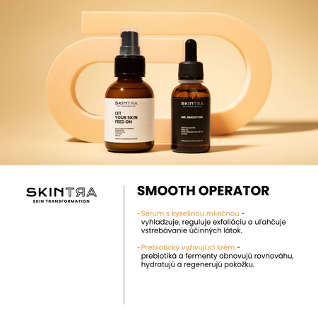SkinTra - Sada produktov Smooth Operator - Pleťový krém s probiotikami 50 ml + Sérum s kyselinou mliečnou 30 ml
