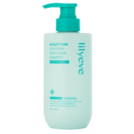 lilyeve - Scalp:Turn Cica PDRN Deep Clean Shampoo - Upokojujúco-čistiaci šampón na vlasy a pokožku hlavy - 500g