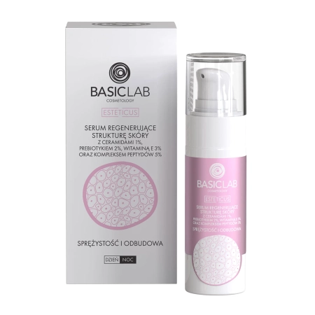 BasicLab - Esteticus - Elasticita a obnova - Regeneračné sérum pre obnovu pleti s ceramidmi 1% a peptidmi 5% - 30ml