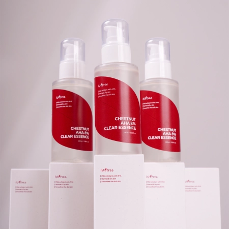 Isntree - Chestnut AHA 8% Clear Essence - Pleťová esencia s kyselinou mliečnou a glykolovou - 100 ml