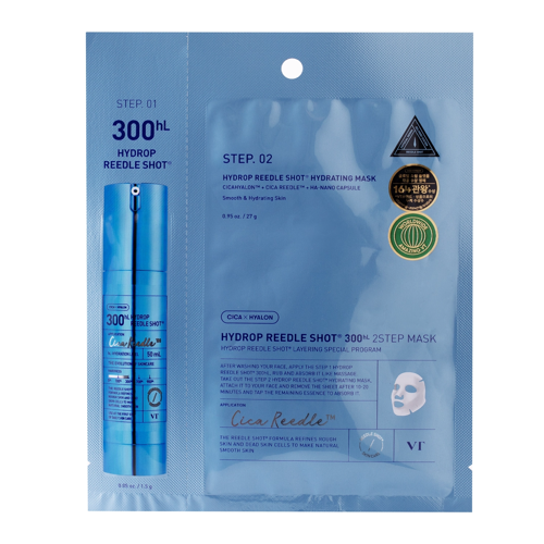 VT Cosmetics - Hydrop Reedle Shot 300hL 2-Step Mask - Hydratačná hydrogélová maska na tvár - 1,5g+27g