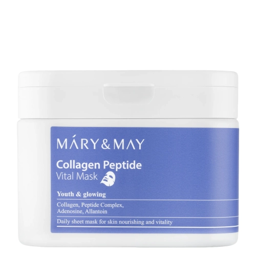 Mary&May - Collagen Peptide Vital Mask - Sada spevňujúcich plátienkových masiek na tvár - 30ks