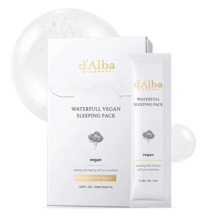 d'Alba - Waterfull Vegan Sleeping Pack - Hydratačná nočná maska na tvár - 12 x 4 ml